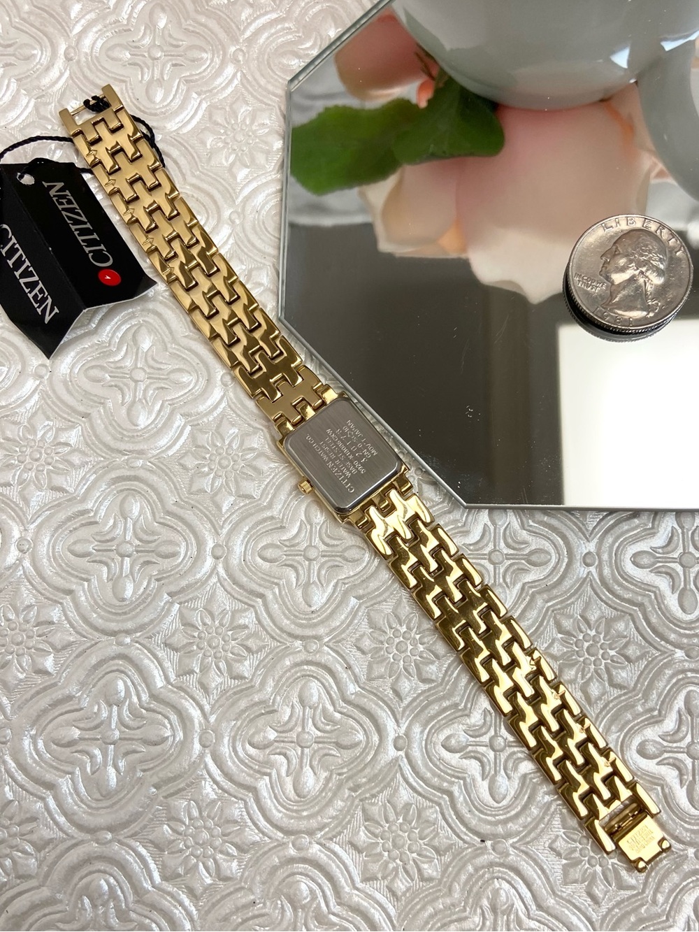 Vintage Citizen Diamond Accented Dial Tank Style Dress Watch with Box - Picture 13 of 16